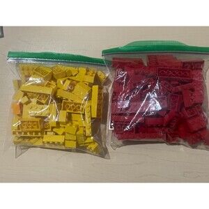 150+ Red & Yellow Lego Bricks Parts 2x2 2x4 1x4 2x8 1x8 1x2 2x3 1x6
